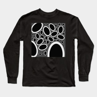 black white and grey oval pattern Long Sleeve T-Shirt